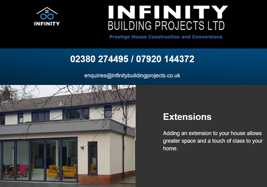 Infinity Building website from Ringstones Media