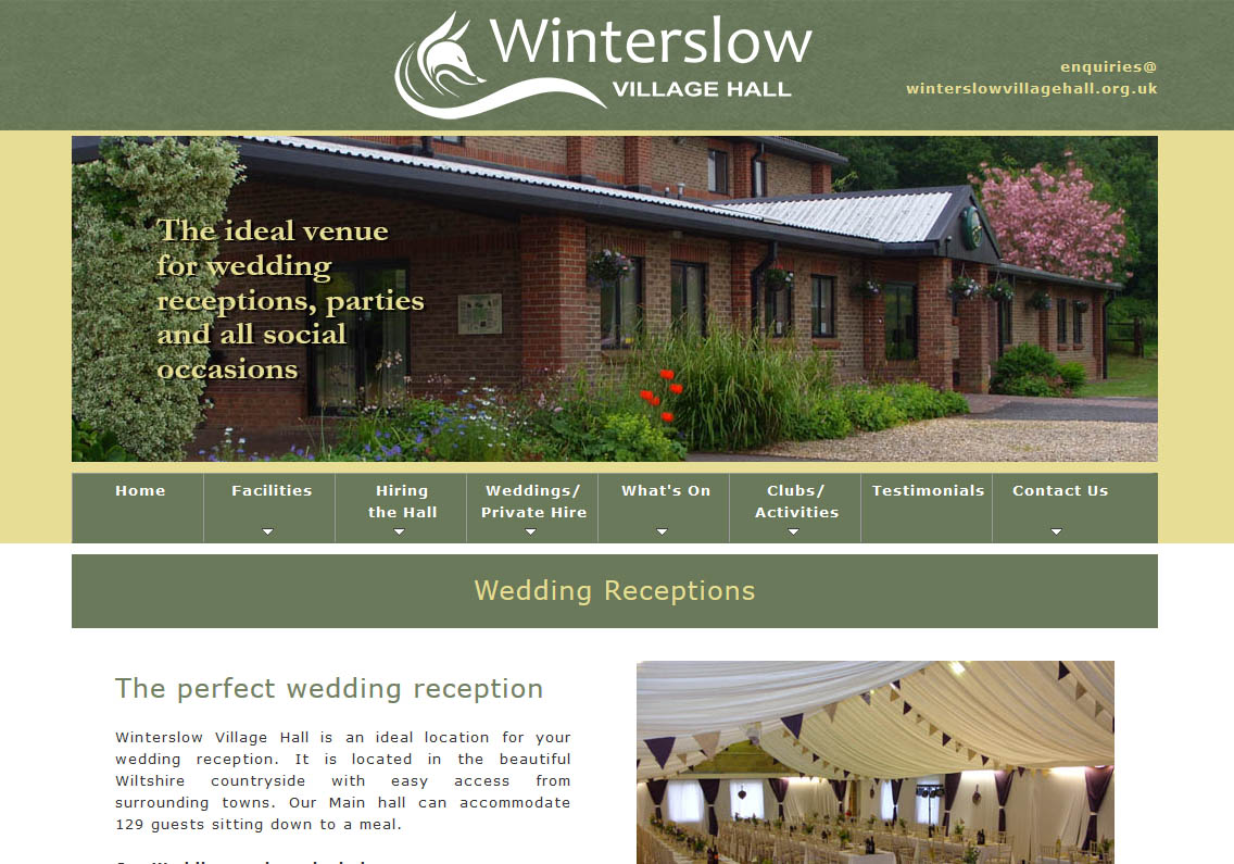 Winterslow Village Hall website from Ringstones Media